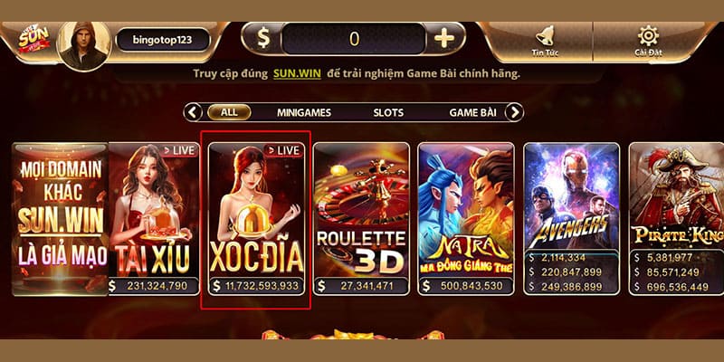 Xóc đĩa Live